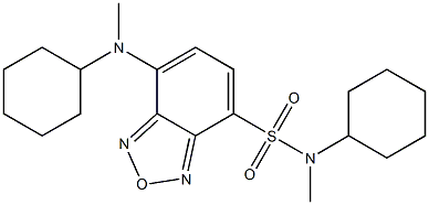 N-cyclohexyl-7-[cyclohexyl(methyl)amino]-N-methyl-2,1,3-benzoxadiazole-4-sulfonamide Struktur