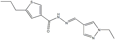 N-[(E)-(1-ethylpyrazol-4-yl)methylideneamino]-5-propylthiophene-3-carboxamide Struktur