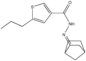 N-[(E)-3-bicyclo[2.2.1]heptanylideneamino]-5-propylthiophene-3-carboxamide Struktur