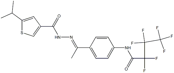 N-[(E)-1-[4-(2,2,3,3,4,4,4-heptafluorobutanoylamino)phenyl]ethylideneamino]-5-propan-2-ylthiophene-3-carboxamide Struktur