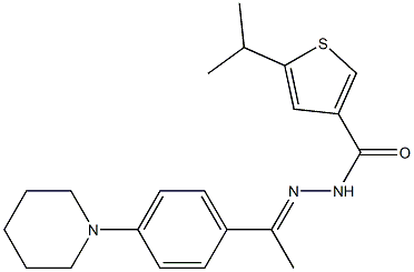 N-[(E)-1-(4-piperidin-1-ylphenyl)ethylideneamino]-5-propan-2-ylthiophene-3-carboxamide Struktur