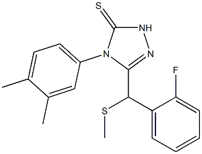 4-(3,4-dimethylphenyl)-3-[(2-fluorophenyl)methylsulfanylmethyl]-1H-1,2,4-triazole-5-thione Struktur