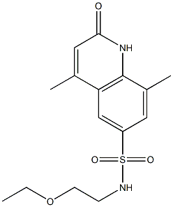 N-(2-ethoxyethyl)-4,8-dimethyl-2-oxo-1H-quinoline-6-sulfonamide Struktur