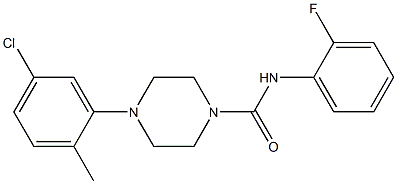 4-(5-chloro-2-methylphenyl)-N-(2-fluorophenyl)piperazine-1-carboxamide Struktur