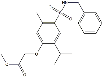 methyl 2-[4-(benzylsulfamoyl)-5-methyl-2-propan-2-ylphenoxy]acetate Struktur