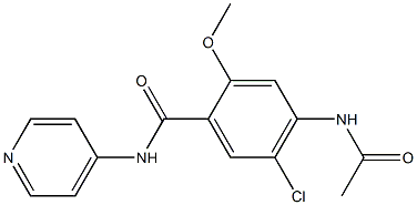 4-acetamido-5-chloro-2-methoxy-N-pyridin-4-ylbenzamide Struktur