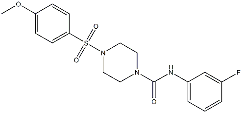 N-(3-fluorophenyl)-4-(4-methoxyphenyl)sulfonylpiperazine-1-carboxamide Struktur