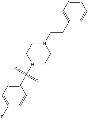 1-(4-fluorophenyl)sulfonyl-4-(2-phenylethyl)piperazine Struktur