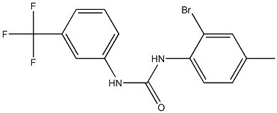 1-(2-bromo-4-methylphenyl)-3-[3-(trifluoromethyl)phenyl]urea Struktur