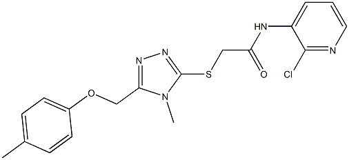 N-(2-chloropyridin-3-yl)-2-[[4-methyl-5-[(4-methylphenoxy)methyl]-1,2,4-triazol-3-yl]sulfanyl]acetamide Struktur