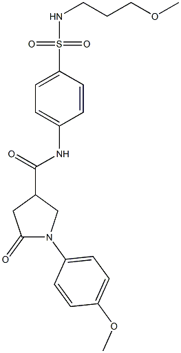 1-(4-methoxyphenyl)-N-[4-(3-methoxypropylsulfamoyl)phenyl]-5-oxopyrrolidine-3-carboxamide Struktur