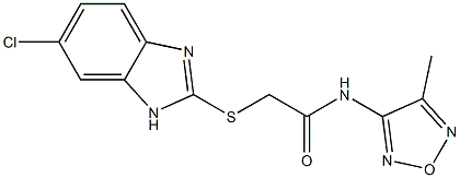 2-[(6-chloro-1H-benzimidazol-2-yl)sulfanyl]-N-(4-methyl-1,2,5-oxadiazol-3-yl)acetamide Struktur