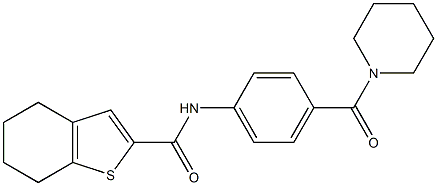 N-[4-(piperidine-1-carbonyl)phenyl]-4,5,6,7-tetrahydro-1-benzothiophene-2-carboxamide Struktur