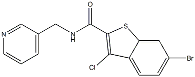 6-bromo-3-chloro-N-(pyridin-3-ylmethyl)-1-benzothiophene-2-carboxamide Struktur