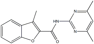 N-(4,6-dimethylpyrimidin-2-yl)-3-methyl-1-benzofuran-2-carboxamide Struktur