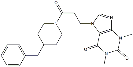 7-[3-(4-benzylpiperidin-1-yl)-3-oxopropyl]-1,3-dimethylpurine-2,6-dione Struktur