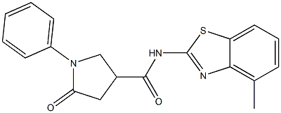 N-(4-methyl-1,3-benzothiazol-2-yl)-5-oxo-1-phenylpyrrolidine-3-carboxamide Struktur