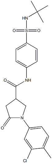 N-[4-(tert-butylsulfamoyl)phenyl]-1-(3-chloro-4-methylphenyl)-5-oxopyrrolidine-3-carboxamide Struktur