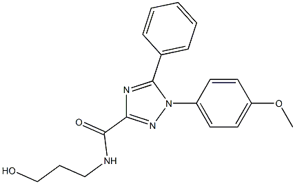 N-(3-hydroxypropyl)-1-(4-methoxyphenyl)-5-phenyl-1,2,4-triazole-3-carboxamide Struktur