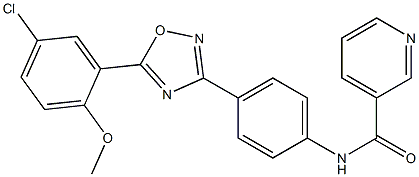 N-[4-[5-(5-chloro-2-methoxyphenyl)-1,2,4-oxadiazol-3-yl]phenyl]pyridine-3-carboxamide Struktur