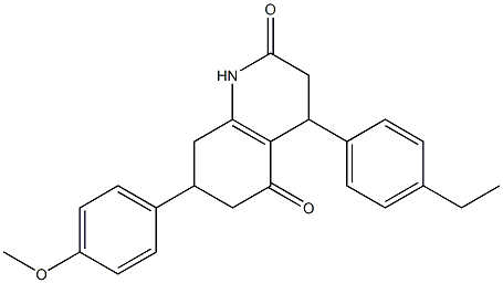 4-(4-ethylphenyl)-7-(4-methoxyphenyl)-1,3,4,6,7,8-hexahydroquinoline-2,5-dione Struktur