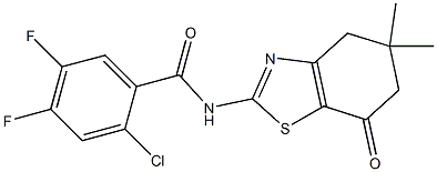 2-chloro-N-(5,5-dimethyl-7-oxo-4,6-dihydro-1,3-benzothiazol-2-yl)-4,5-difluorobenzamide Struktur