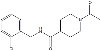 1-acetyl-N-[(2-chlorophenyl)methyl]piperidine-4-carboxamide Struktur