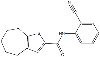 N-(2-cyanophenyl)-5,6,7,8-tetrahydro-4H-cyclohepta[b]thiophene-2-carboxamide Struktur