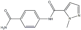 N-(4-carbamoylphenyl)-2-methylpyrazole-3-carboxamide Struktur