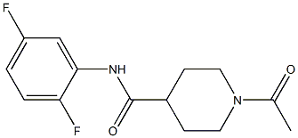 1-acetyl-N-(2,5-difluorophenyl)piperidine-4-carboxamide Struktur