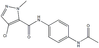 N-(4-acetamidophenyl)-4-chloro-2-methylpyrazole-3-carboxamide Struktur