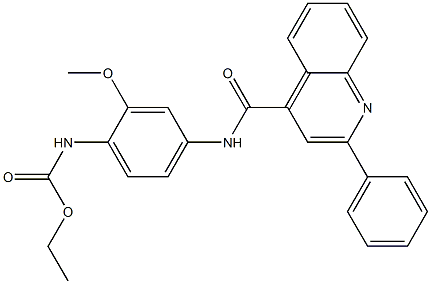 ethyl N-[2-methoxy-4-[(2-phenylquinoline-4-carbonyl)amino]phenyl]carbamate Struktur