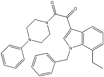 1-(1-benzyl-7-ethylindol-3-yl)-2-(4-phenylpiperazin-1-yl)ethane-1,2-dione Struktur