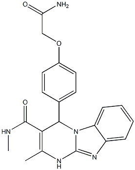 4-[4-(2-amino-2-oxoethoxy)phenyl]-N,2-dimethyl-1,4-dihydropyrimido[1,2-a]benzimidazole-3-carboxamide Struktur