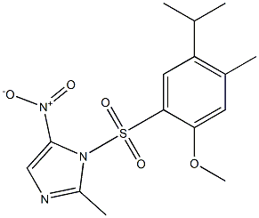 1-(2-methoxy-4-methyl-5-propan-2-ylphenyl)sulfonyl-2-methyl-5-nitroimidazole Struktur