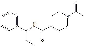 1-acetyl-N-(1-phenylpropyl)piperidine-4-carboxamide Struktur