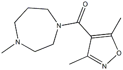 (3,5-dimethyl-1,2-oxazol-4-yl)-(4-methyl-1,4-diazepan-1-yl)methanone Struktur