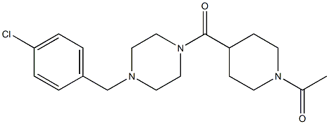 1-[4-[4-[(4-chlorophenyl)methyl]piperazine-1-carbonyl]piperidin-1-yl]ethanone Struktur