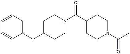 1-[4-(4-benzylpiperidine-1-carbonyl)piperidin-1-yl]ethanone Struktur