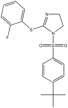 1-(4-tert-butylphenyl)sulfonyl-2-(2-fluorophenyl)sulfanyl-4,5-dihydroimidazole Struktur