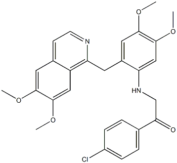 1-(4-chlorophenyl)-2-[2-[(6,7-dimethoxyisoquinolin-1-yl)methyl]-4,5-dimethoxyanilino]ethanone Struktur