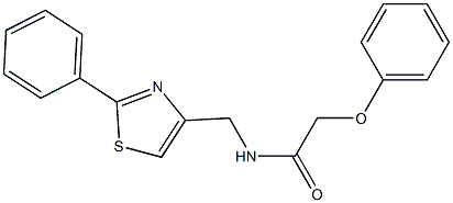 2-phenoxy-N-[(2-phenyl-1,3-thiazol-4-yl)methyl]acetamide Struktur