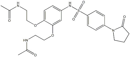 N-[2-[2-(2-acetamidoethoxy)-4-[[4-(2-oxopyrrolidin-1-yl)phenyl]sulfonylamino]phenoxy]ethyl]acetamide Struktur