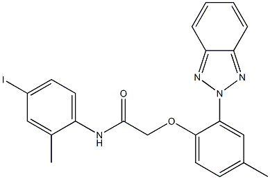 2-[2-(benzotriazol-2-yl)-4-methylphenoxy]-N-(4-iodo-2-methylphenyl)acetamide Struktur