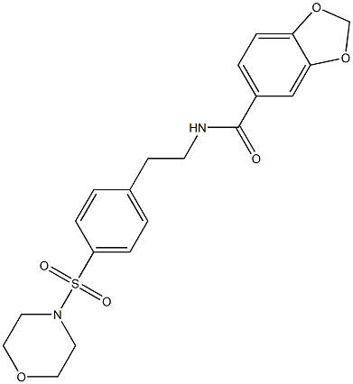 N-[2-(4-morpholin-4-ylsulfonylphenyl)ethyl]-1,3-benzodioxole-5-carboxamide Struktur