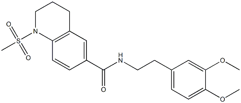 N-[2-(3,4-dimethoxyphenyl)ethyl]-1-methylsulfonyl-3,4-dihydro-2H-quinoline-6-carboxamide Struktur