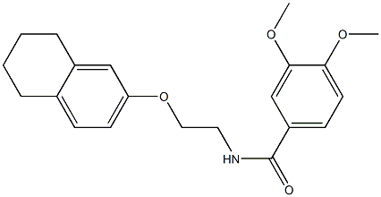 3,4-dimethoxy-N-[2-(5,6,7,8-tetrahydronaphthalen-2-yloxy)ethyl]benzamide Struktur