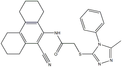 N-(10-cyano-1,2,3,4,5,6,7,8-octahydrophenanthren-9-yl)-2-[(5-methyl-4-phenyl-1,2,4-triazol-3-yl)sulfanyl]acetamide Struktur