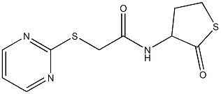 N-(2-oxothiolan-3-yl)-2-pyrimidin-2-ylsulfanylacetamide Struktur