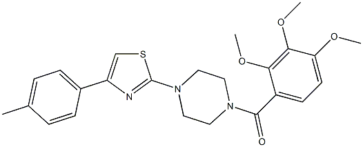 [4-[4-(4-methylphenyl)-1,3-thiazol-2-yl]piperazin-1-yl]-(2,3,4-trimethoxyphenyl)methanone Struktur